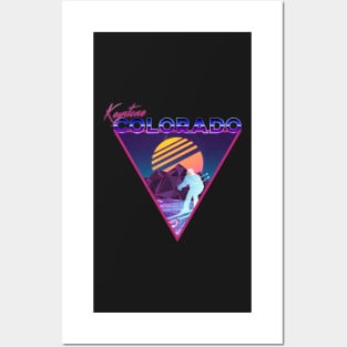 Retro Vaporwave Ski Mountain | Keystone Colorado | Shirts, Stickers, and More! Posters and Art